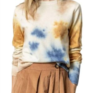 Tie Dyed Crewneck Pullover in lapis multi – 7833605636156