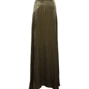 Etro Maxi Rock aus olivgrünem Samt 7703689625660