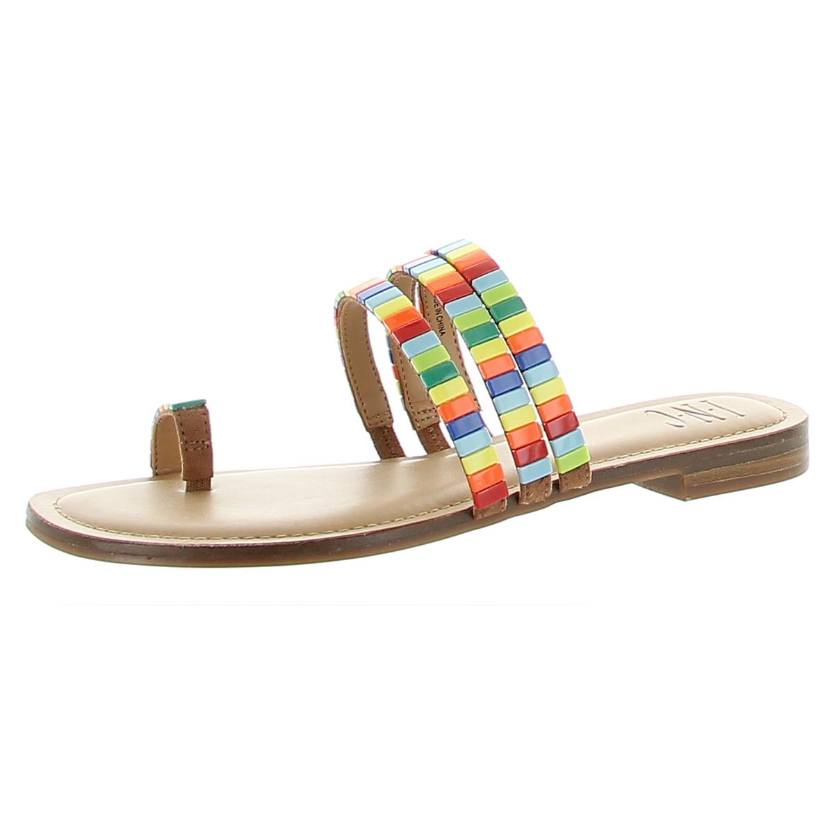Beads Toe Loop Flat Sandalen
