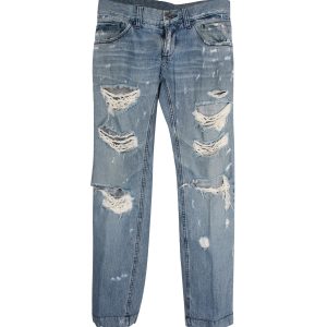 Dolce & Gabbana Straight Jeans aus blauer Baumwolle 7748912316476