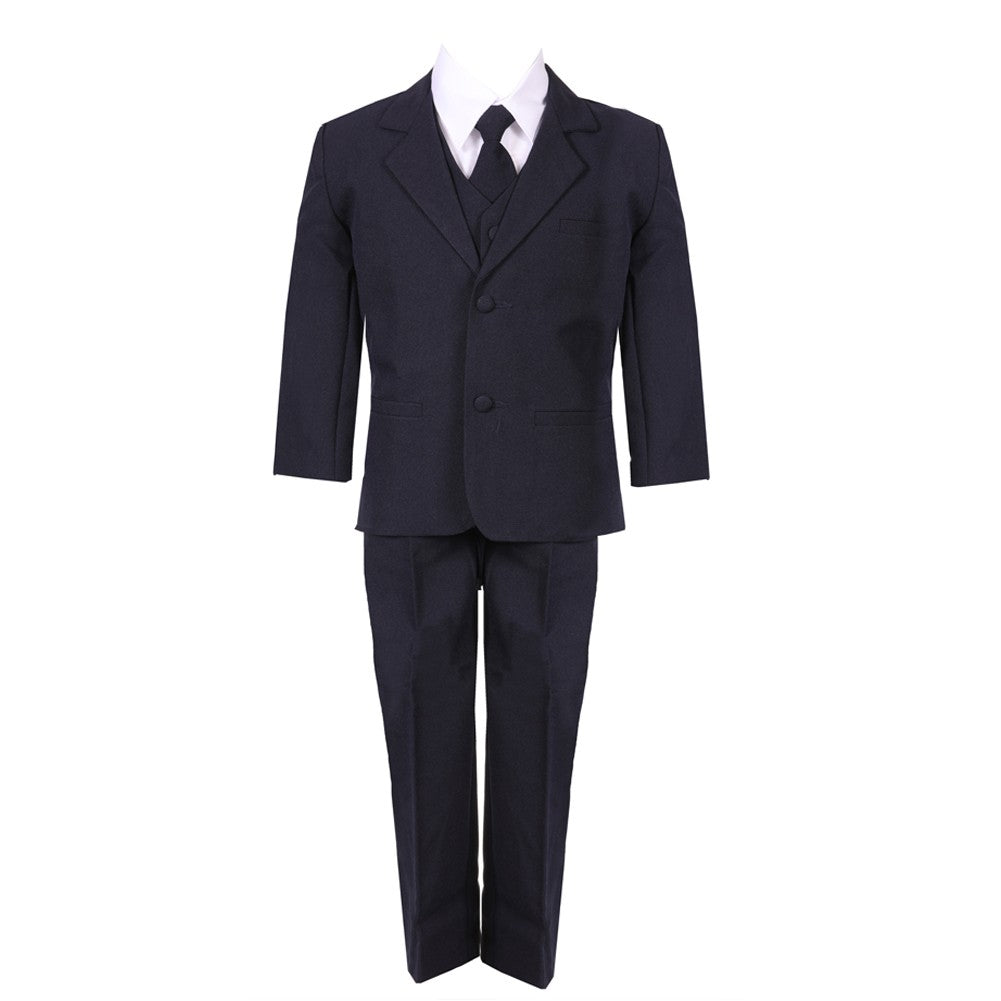 Marineblaue 5-teilige Weste, Jacke und Hose für Babys, Jungen, Anzug für besondere Anlässe, 3–24 Monate