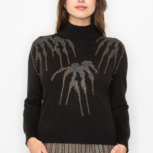 Metallic Akzent High-Neck Pullover 7832919212092