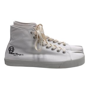 Maison Margiela Tabi Vandal hohe Sneakers in weißem Canvas 7748652466236
