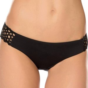 Damen Sirene offen Ringlet Hipster Bikini Boden in schwarz 7676630761532