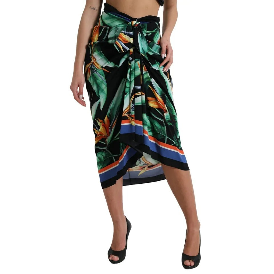 Dolce & Gabbana Strelitzia High Taille Wrap Midi Damenrock (Gebraucht) 7732462387260