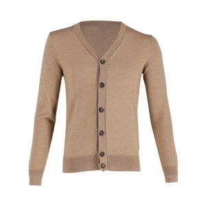 A.P.C. Strickjacke mit Knopfleiste aus beigefarbener Laine-Wolle