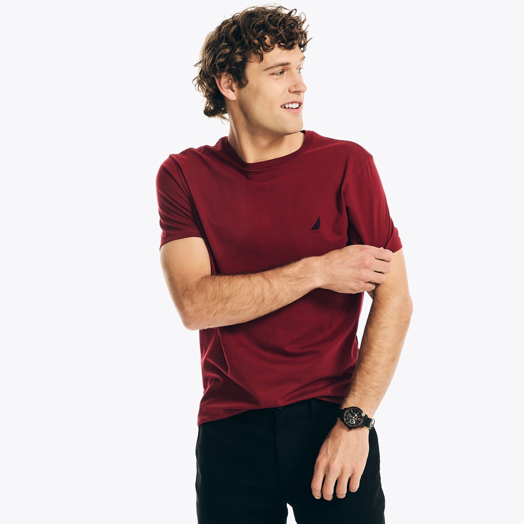 Nautica Herren solide Rundhals-T-Shirt