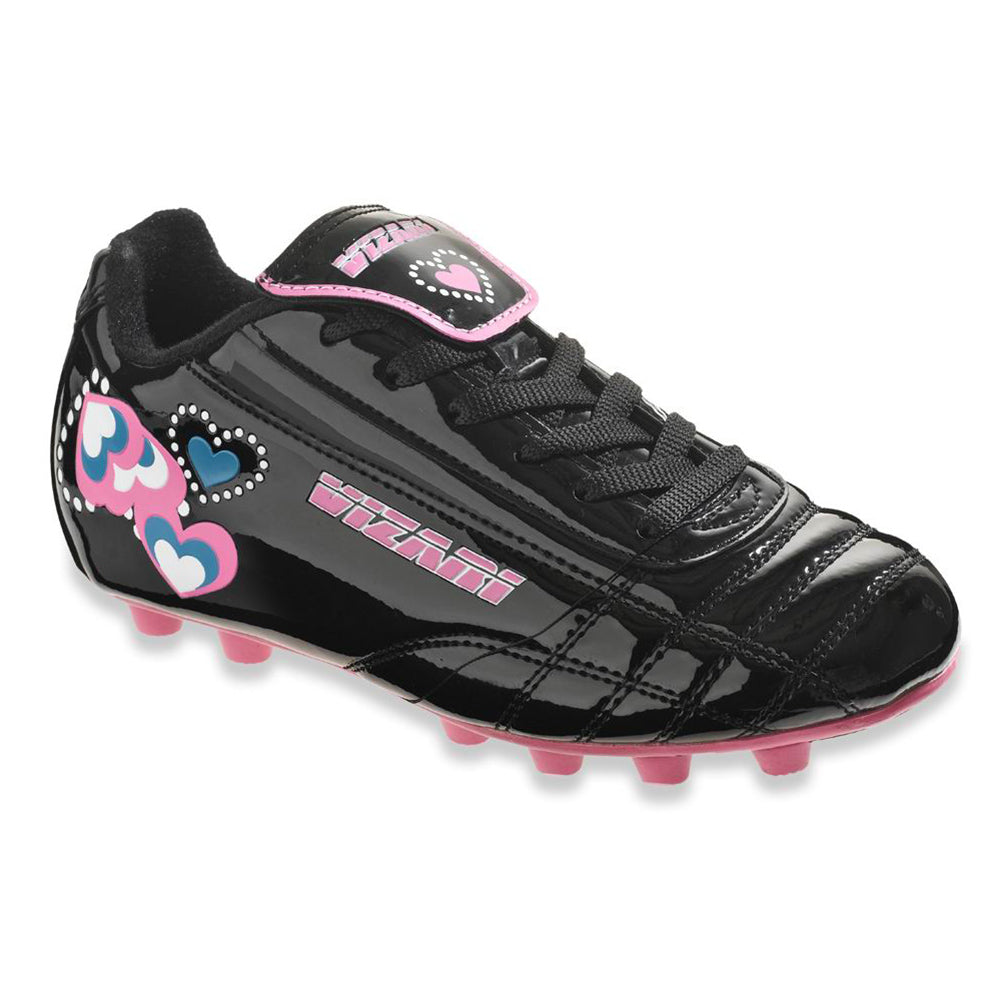 Vizari Kinder... glänzende Retro-Herzen fest Boden Fußballschuhe