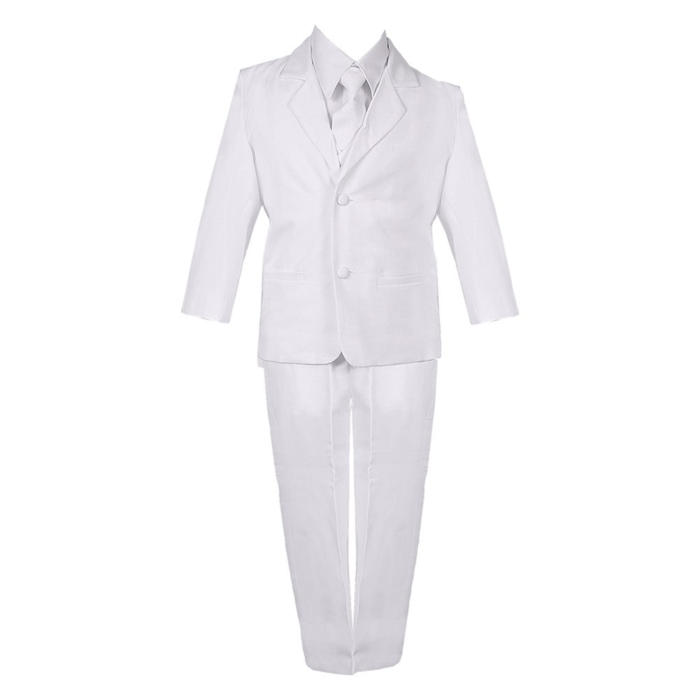 Weiße 5-teilige klassische Weste, Jacke und Hose für kleine Jungen, Anzug für besondere Anlässe, 2–7