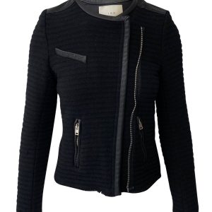 Iro schwarze Fleece Wolle Abendjacke 7748698767420
