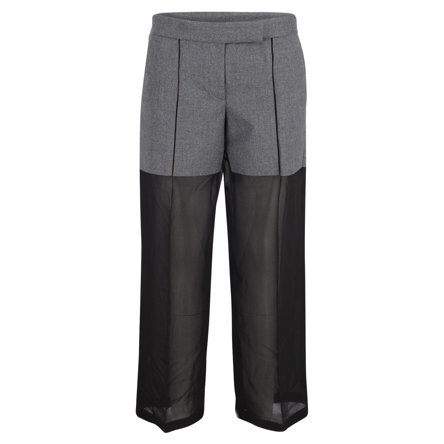 Viktor & Rolf Two-Tone Hose in schwarz und grau Wolle
