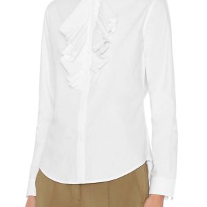langärmeliges Hemd Bluse in weiß