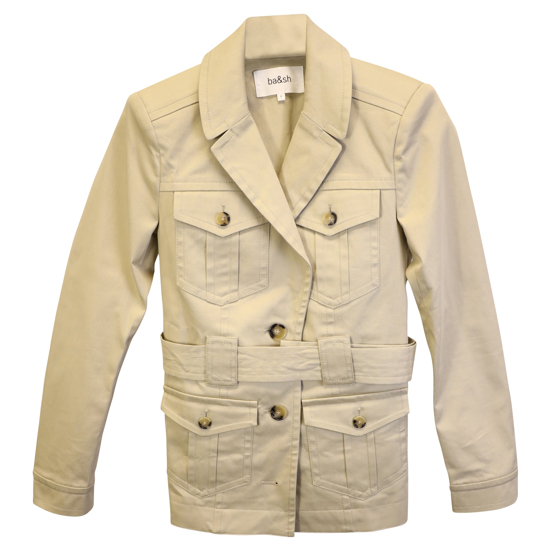 Ba&Sh Belted Jacke aus beige Baumwolle 7748664426556
