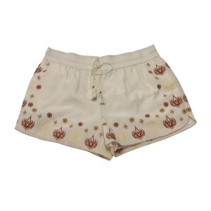 Rachel Zoe Stephanie bestickte Shorts aus Elfenbein Seide 7765026635836