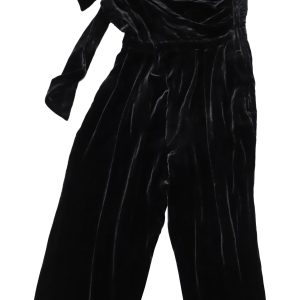 Ulla Johnson Tess One Shoulder Jumpsuit in Schwarzer Samt 7764872724540