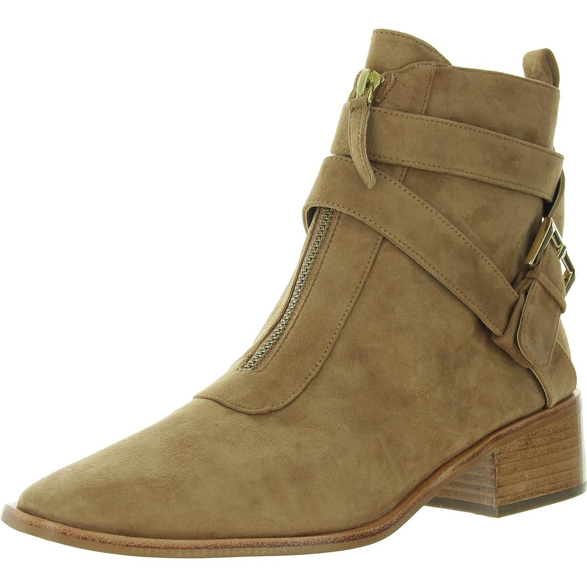 Buckle Stiefeletten aus Kunstleder und Wildleder