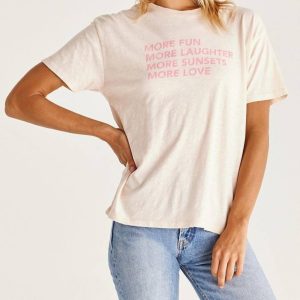 Boyfriend More Fun Tee in der Wolke rosa