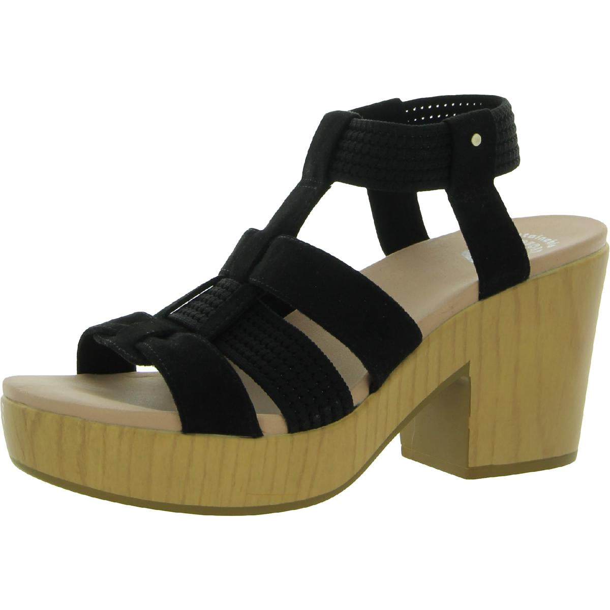 Blossom Faux Wildleder Knöchelriemen Plattform Sandalen