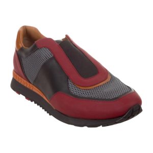 Bally Asmund 6217404 Herren-Sneaker aus rotem Leder/Stoff, Größe US 5,5