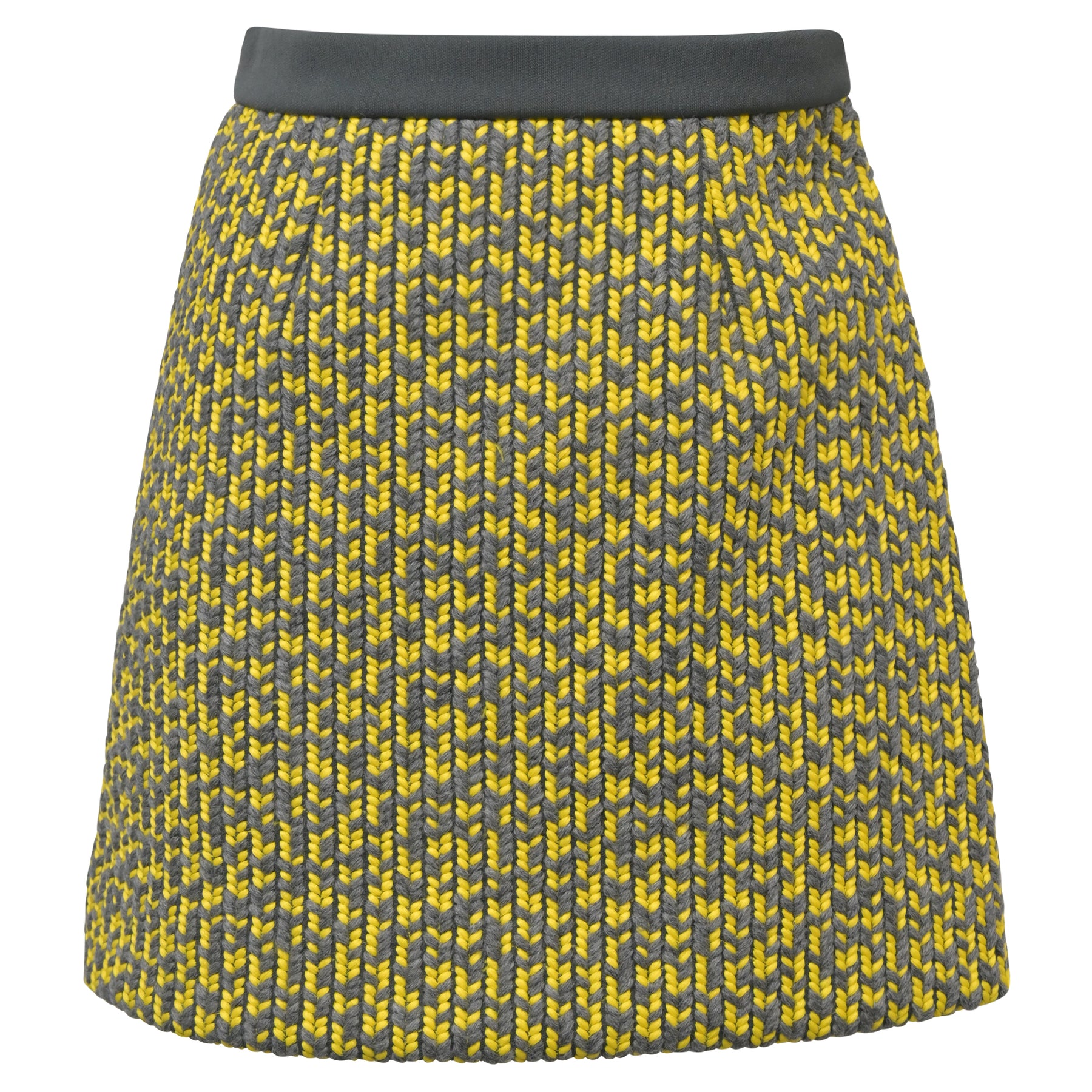 Balenciaga A-line Strick Minirock aus gelbem Polyester 7748691623996