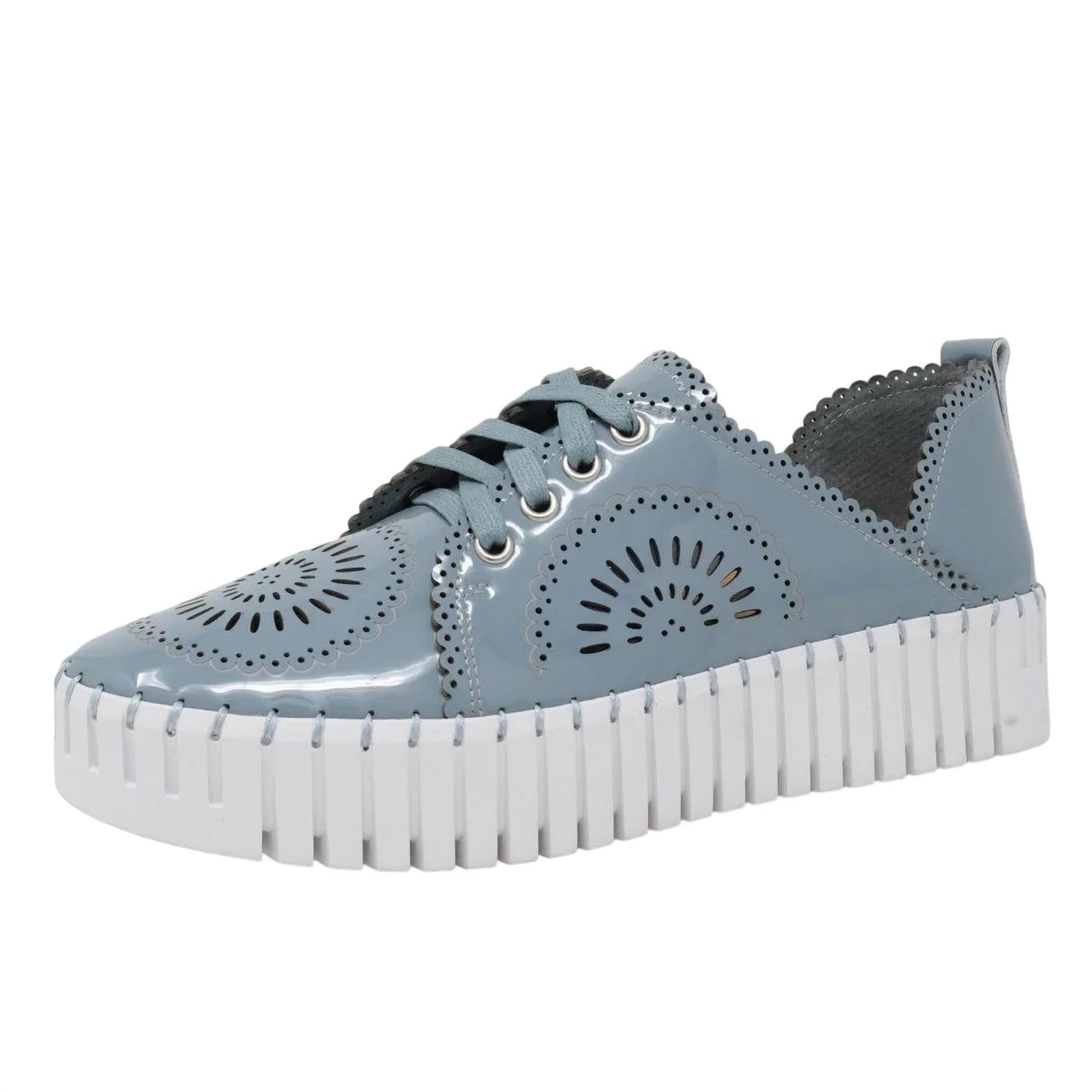 Damen bafia denim Patent Leder Schuh 7733827829820