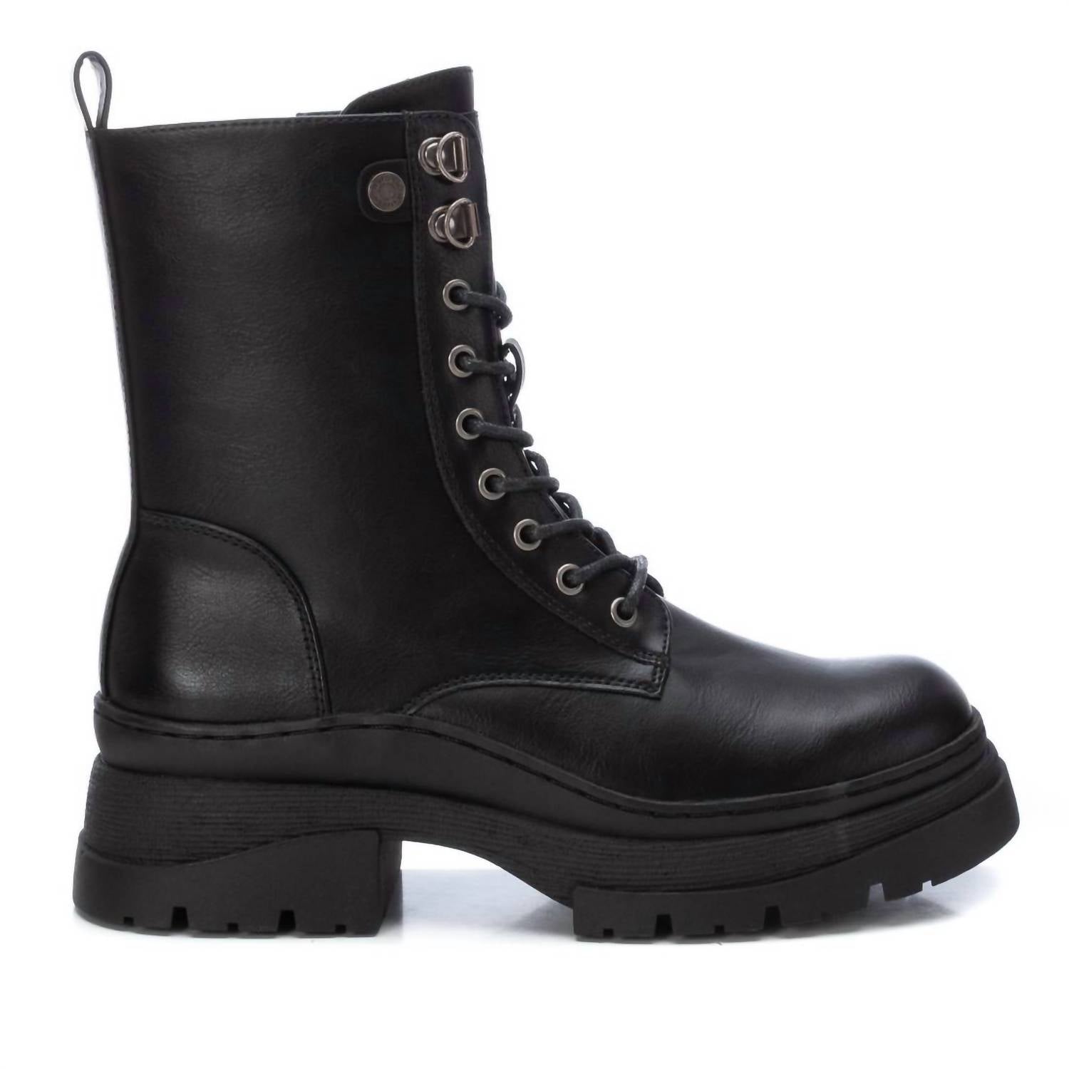 Damen-Stiefeletten im Combat-Stil in Schwarz – 7764912996412