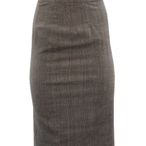 Dolce & Gabbana Plaid Bleistiftrock in grau reiner neuer Wolle 7748738842684