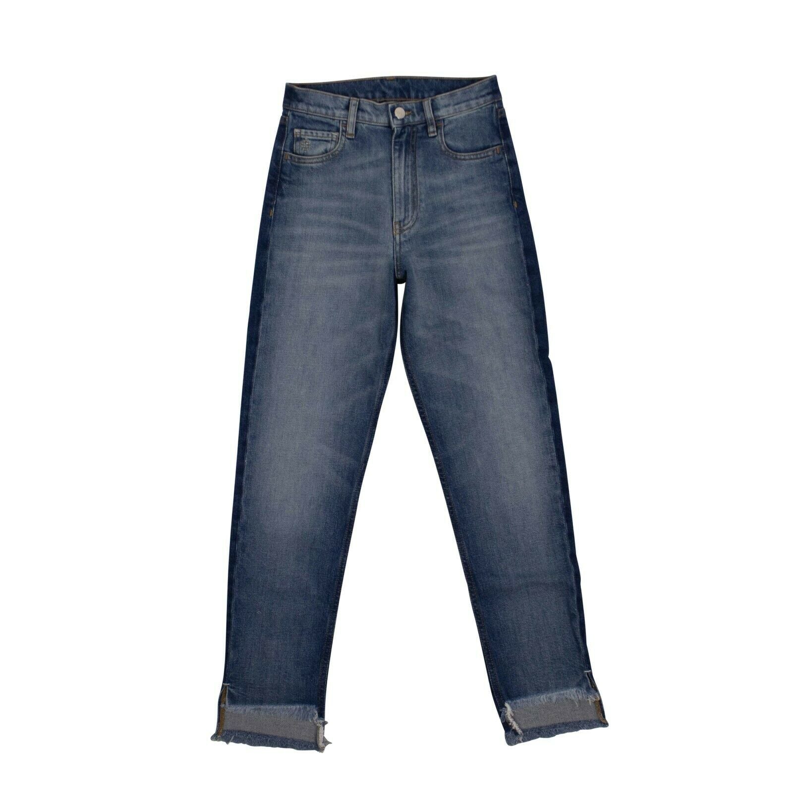 Denim Vintage Two-Tone Slim Jeans – Blau