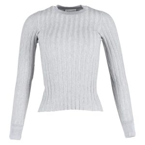 Taillierter, gerippter Langarmpullover von Altuzarra aus grauer Wolle