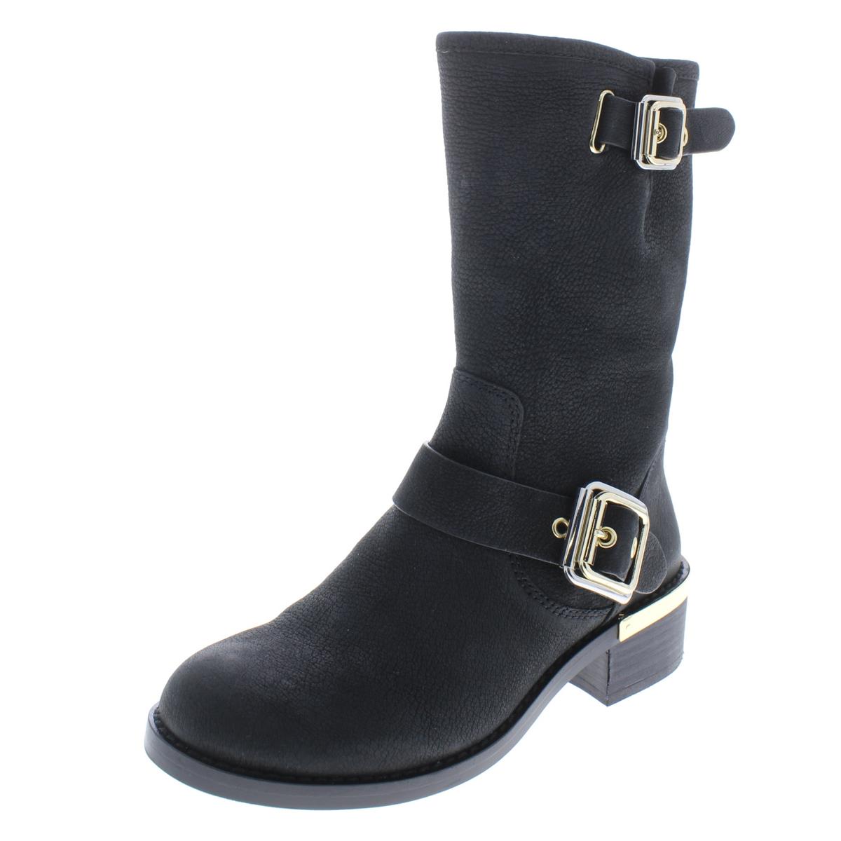 Windy Buckle Moto Stiefel mit mittlerem Absatz
