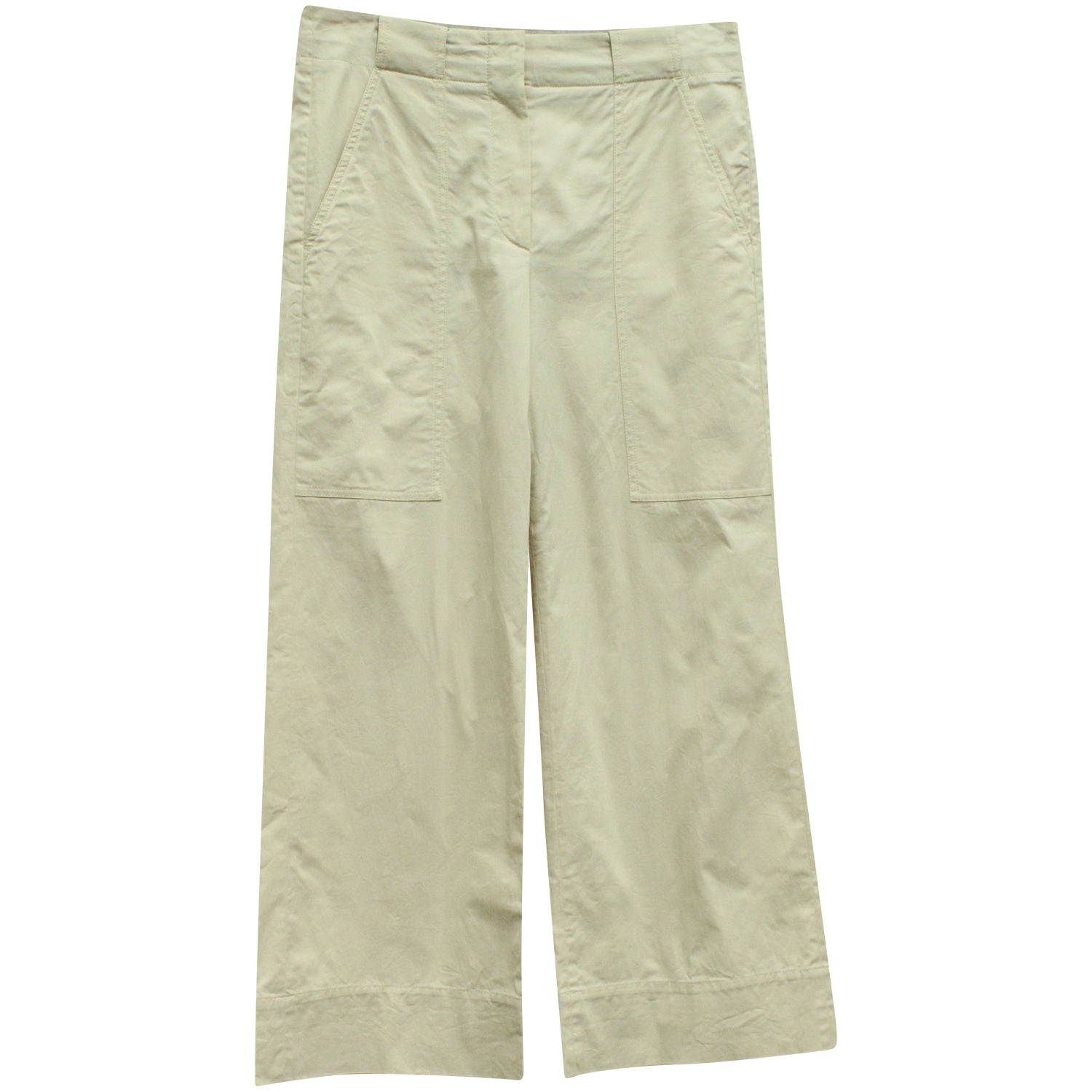 Brunello Cucinelli Wide Leg Hose aus beige Baumwolle 7833239879740