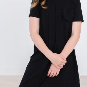 Schwarzes T-Shirt-Kleid