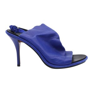 Balenciaga Glove Slingback Absätze aus blauem Leder 7766548906044